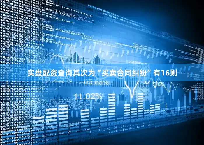 实盘配资查询其次为“买卖合同纠纷”有16则